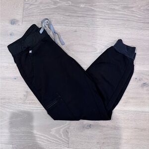 Small black Zamora FIGS jogger pants